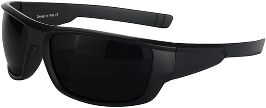 PLOPLO Super Dark Black Polarized Sunglasses Biker Rider Wrap Around Sport Sunglass UV400 Protection For Sensitive Eyes - Image 4