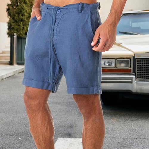 Shorts Casual de Algodón y Lino para Hombre Talla XL miniatura 3