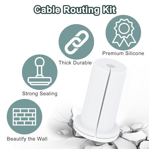 Yunir Ethernet Cable Grommet, 4PCS 1 Inch Portable Rubber Wall Hole Cable Routing Kit - Image 3