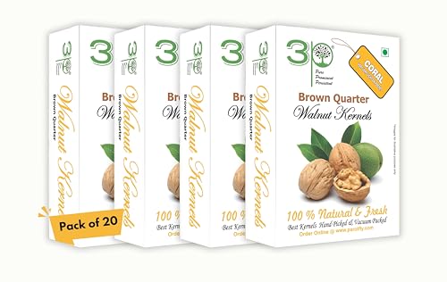 Image of 3P Kashmiri Walnut Kernels Without Shell Brown Quarter |Organic Natural Akhrot giri Wallnut 5kg (250g x 20)