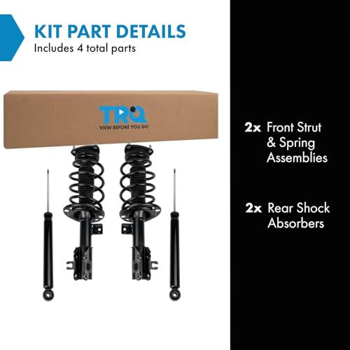 Image of TRQ Front and Rear Complete Strut Assembly & Shock Absorber Kit Complete Strut & Coil Spring Assembly Compatible with 2014-2017 Mazda 6