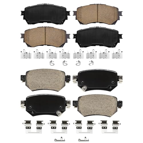 Image of Detroit Axle - Brake Pads for 2016-2021 Mazda 6 2017 2018 2019 2020 Ceramic Brake Pads w /Hardware Front and Rear Replacement