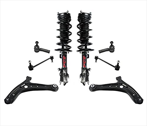 Control Arms Tie Rods Complete Coil Spring Struts For 2011-2015 Ford Fiesta 8pc