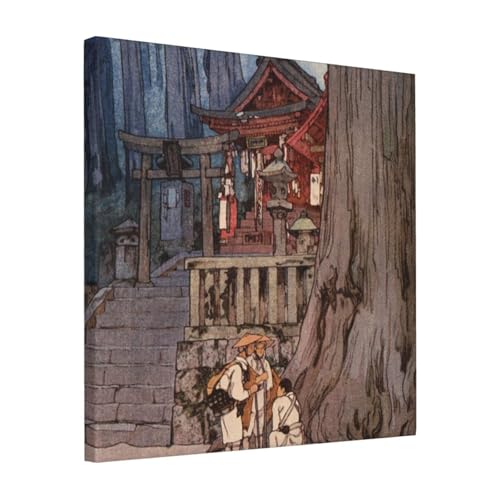 絵画 フレーム装飾画 吉田博 日光霧之日 キャンバスアート アートパネル 壁画 壁掛け 絵 モダンアート 版画 壁飾り 世界の名画 ポスター 40x40cm