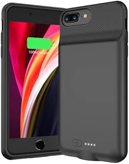 Battery Case for iPhone 8 Plus/7 Plus/6s Plus/6 Plus, 7000mAh Slim Portable Protective Charger Case Extended Battery Charging Case for iPhone 8 Plus/7 Plus/6s Plus/6 Plus (5.5 inch), Black
