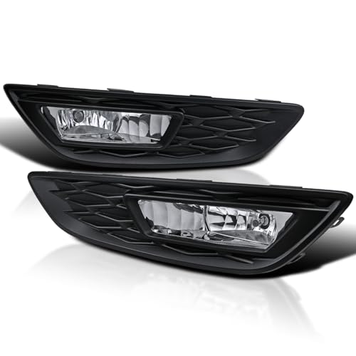 SPEC-D TUNING Clear Lens Fog Lights + H8 Bulbs Included Compatible with 2015-2017 Ford Focus L+R Pair Assembly
