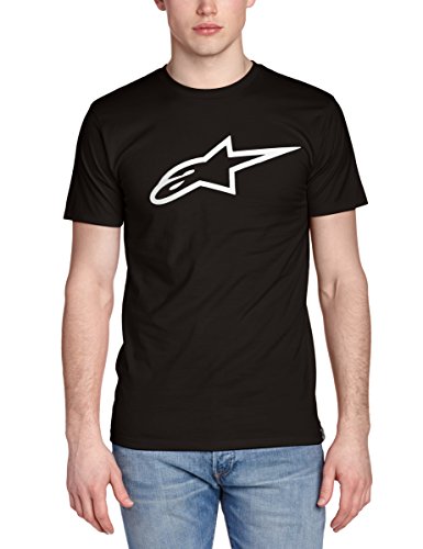 Alpinestars - Camiseta con Cuello Redondo de Manga Corta para Hombre, Color Blanco (Black/White), Talla Medium