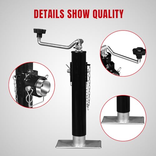 Image of Big RED 2000 LBs Capacity Weld on Pipe Mount Swivel Trailer Jack, ATR39003R