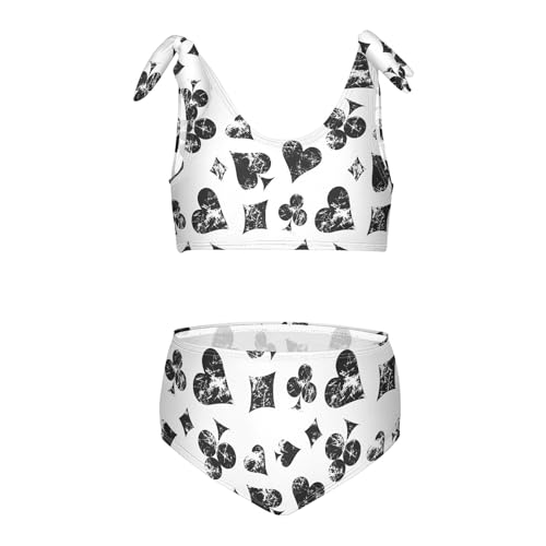 Toddler Girls Bikini Set Poker Swimsuits Kid Bowknot Swimwear 2 Piece Bathing Suit 3-12T
