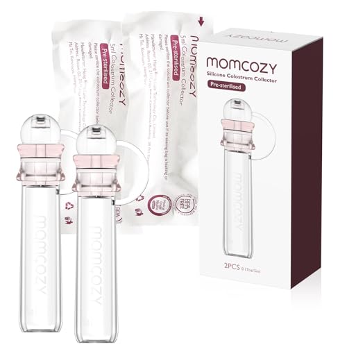 Momcozy Colostro Colector reutilizable de leche materna, contenedor portátil de calostro que puede alimentar al bebé, colector multiusos sin BPA, 5 ml, 2 unidades