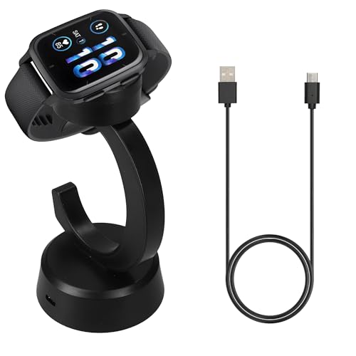 Image of kwmobile Smartwatch Docking Station Compatible with Garmin Venu Sq 2 Music/Sq 2 / Vivoactive 6 / Vivoactive 5 Charge Stand - Magnetic Dock - Black