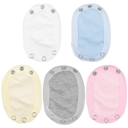 Image of PACKOVE 5 Pcs Baby Bodysuit Extender Snaps Onesie Extension for Boys Girls Soft Cotton Jumpsuit Extension for Newborn Infant Clothing