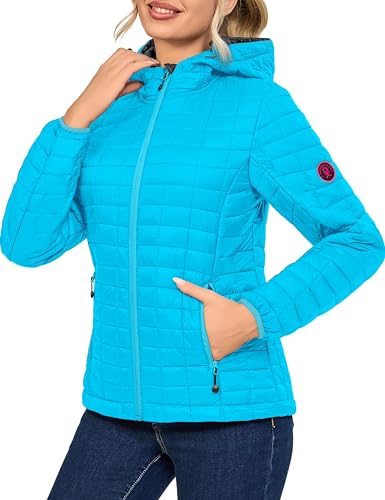 Little Donkey Andy Women's Puffer Jacket, Lightweight Warm Hiking Jacket with Post-Consumer Synthetic Insulation