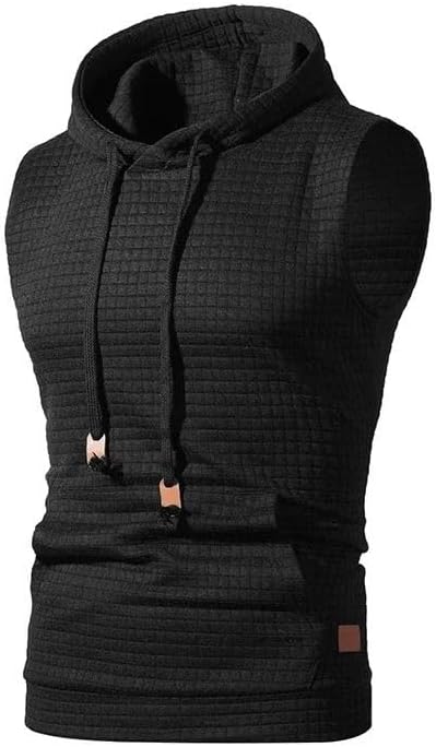 Men's Hooded Zipper Sleeveless Vest Fitness Sportswear Lightweight Summer Training Casual Top