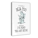 XYSWDD Deja Poo - Lienzo decorativo con diseño de rana en un inodoro, póster decorativo para el hogar, bar, restaurante, garaje, cafetería, logotipo, regalo, 40 x 60 cm