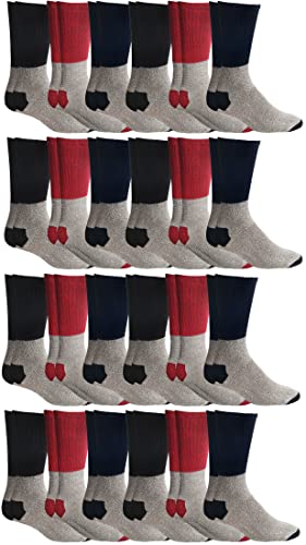 Yacht & Smith Mens Cotton Thermal Crew Socks, Cold Weather Boot Sock Shoe Size 8-12
