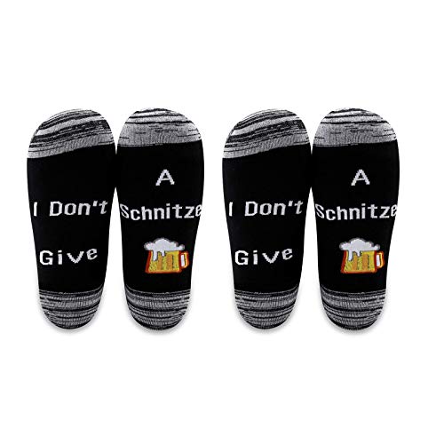 LEVLO Oktoberfest Beer festival Gifts I Don't Give A Schnitzel Cotton Socks for Men