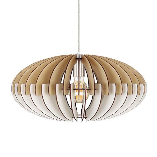 EGLO LED ペンダントライト おしゃれ 北欧 木製 モダン SOTOS 50cm 204284J 照明器具 リビング ダイニング 寝室 ウッド/ホワイト