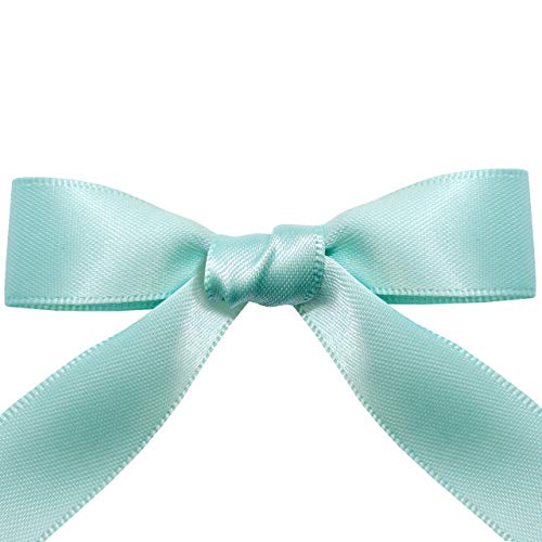 Image of Morex Ribbon Double Face Satin Ribbon, 3 /8 inchx 50 Yd, Blue Mist