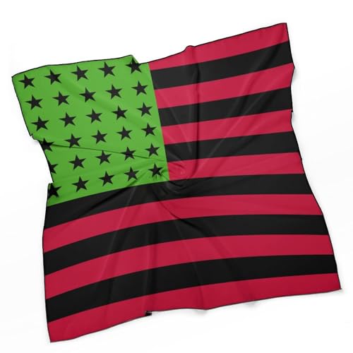Pan African American Flag Silk Head Scarf Bandana Hair Wrap Neck Scarf Lightweight Shawl Wrap, 0ne size, 2024042333