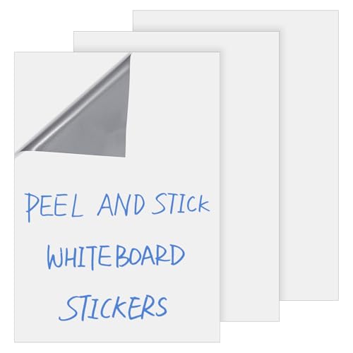 Qianyu 3 Pack Whiteboard Folie Selbstklebend Weiß 29 7 × 21cm wandtafel Folie Selbstklebender Whiteboard Aufkleber Wandaufkleber WhiteboardTapetenrollen für Schreibtisch Kühlschranktür Homeoffice