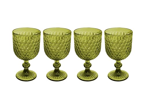 Casa Domani Caterina Wine Glass 4 Piece Green Gift Boxed