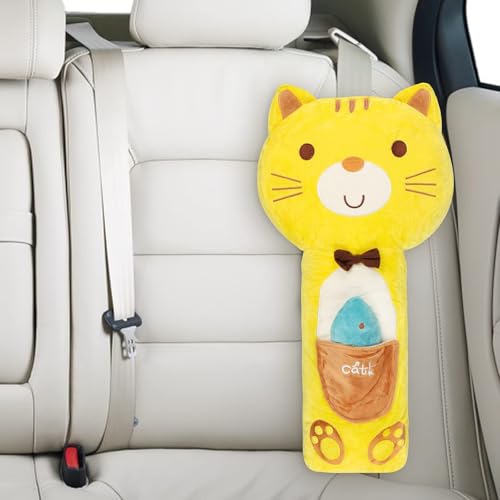 Image of Kids Seat Belt Pillow Cartoon Car Travel Pillow Neck Support Car Pillow Seat Belt Shoulder Cover Pillow Headrest Shoulder Pillow Soft Auto Seat Belt Cushion Back Cushion Car Trim