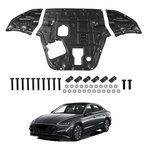 Image of Engine Under Cover Splash Shields Fit for Hyundai Sonata 2020-2024, Front Engine Lower Guard Panel With Installation Kit