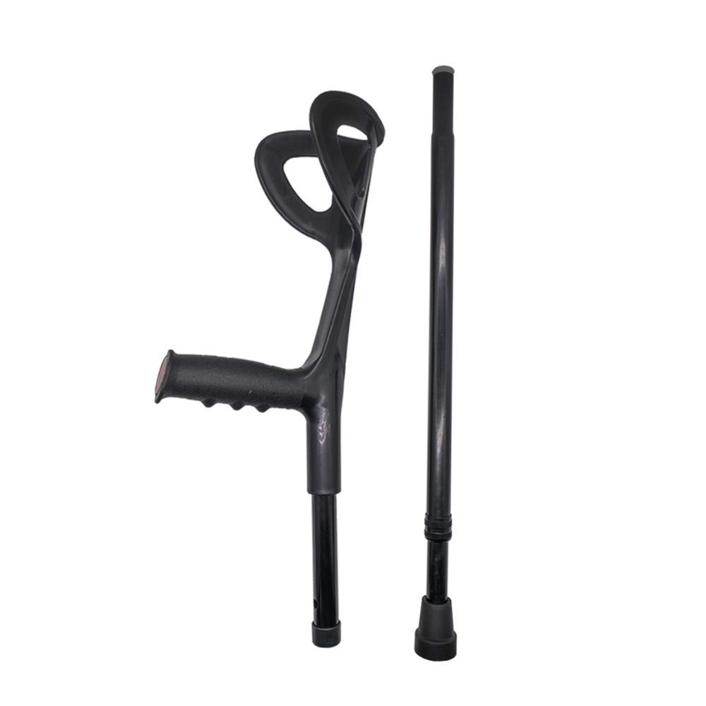 Lightweight Foldable Forearm Crutch, Aluminum Walking Stick,Height Adjustable, Ergonomic Handle with Comfortable Grip 2ZG-02BM (Black) — Amazon image 2