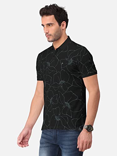 Image of BULLMER Beige Trendy Printed Half Sleeve Polo T-shirt for Mens