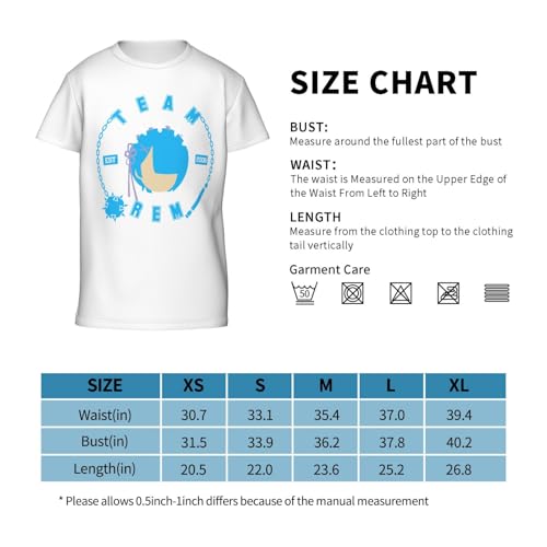 Children's T-Shirt for Re Zero-Ram Rem Top,Custom 3D Printed Short Sleeve tees for Walking4
