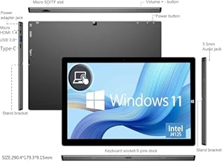 SZTPS Windows 11 Tablet, 29,5 cm (11,6"), Intel N4020C, 8 GB RAM + 256 GB di memoria, 2 in 1 con tastiera rimovibile