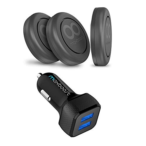 Maxboost 24W Car Charger and Universal Flat Car Mount for Smartphone