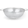 Colander Stainless Steel 3-Quart, Metal Strainer with Base, Strainer for Kitchen Food, Dishwasher Safe