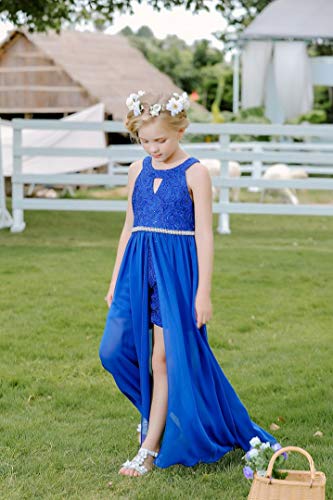 Bow Dream Chiffon Junior Bridesmaid Dresses Girls Wedding Party Rhinestone Maxi Long Evening Gown Dance Wear3