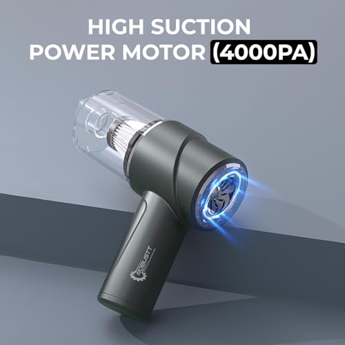 Image of Robustt Wireless Portable Car Vacuum Cleaner with Blower | 2 in 1 Vaccum Cleaner | Powered by 2000MAH | Hepa Filter | 4000pa Suction Power| High Power Copper Motor | Multifunctional