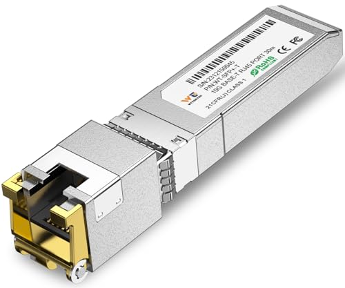 10G SFP+ to RJ-45 Transceiver 1.25/2.5/5/10G-T Copper SFP+ CAT6a Module Auto-Negotiation Up to 30m for Cisco SFP-10G-T-S Meraki TP-Link Mikrotik Netgear and More