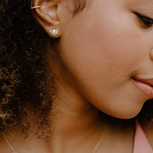 Gold Star and Sunburst Stud Earrings - AllenCOCO Ear Climbers Earrings for Women, 14K Gold Plated, 925 Silver Post Hypoallergenic3