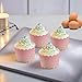TRUSBER Pink Cupcake Liners for Baking, Standard Size Muffin Paper Liners with Gold Polka Dots, 50Pack Baking Cups for Baby Shower, Birthday Party