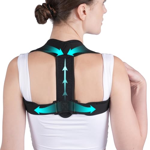 Posturace Posture Corrector for Women & Men - Adjustable Upper Back Brace Straightener Suitable for Lumbar Shoulder Neck Scoliosis Providing Comfortable Elastic Support and Pain Relief