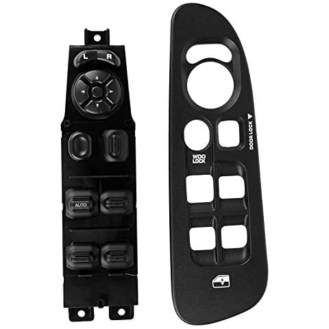 Master Power Window Switch & Black Bezel Replacement for 2002-2010 Dodge Ram 1500 2500 3500, Replace OE 68171680AA, 56049805AB, 641-00653L Cover