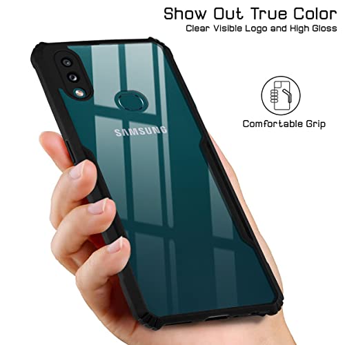 Image of Jkobi Back Cover Case for Samsung Galaxy A10s (Crystal Glass Back | Camera Protection | Shockproof Bumpers | Professional Black)