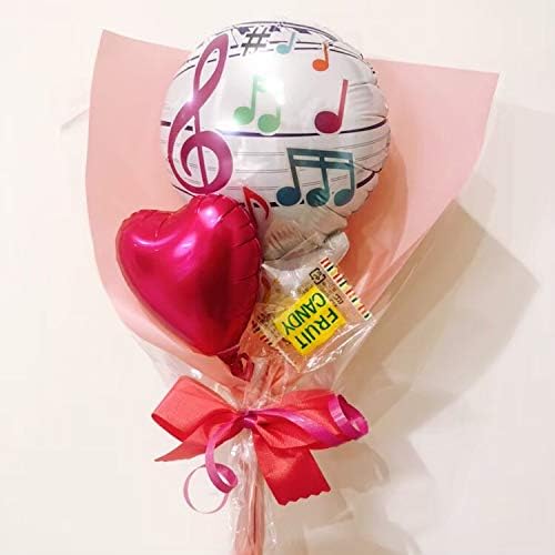 Amazon | ミニメッセージキャンディーブーケ (音符pink) | 風船