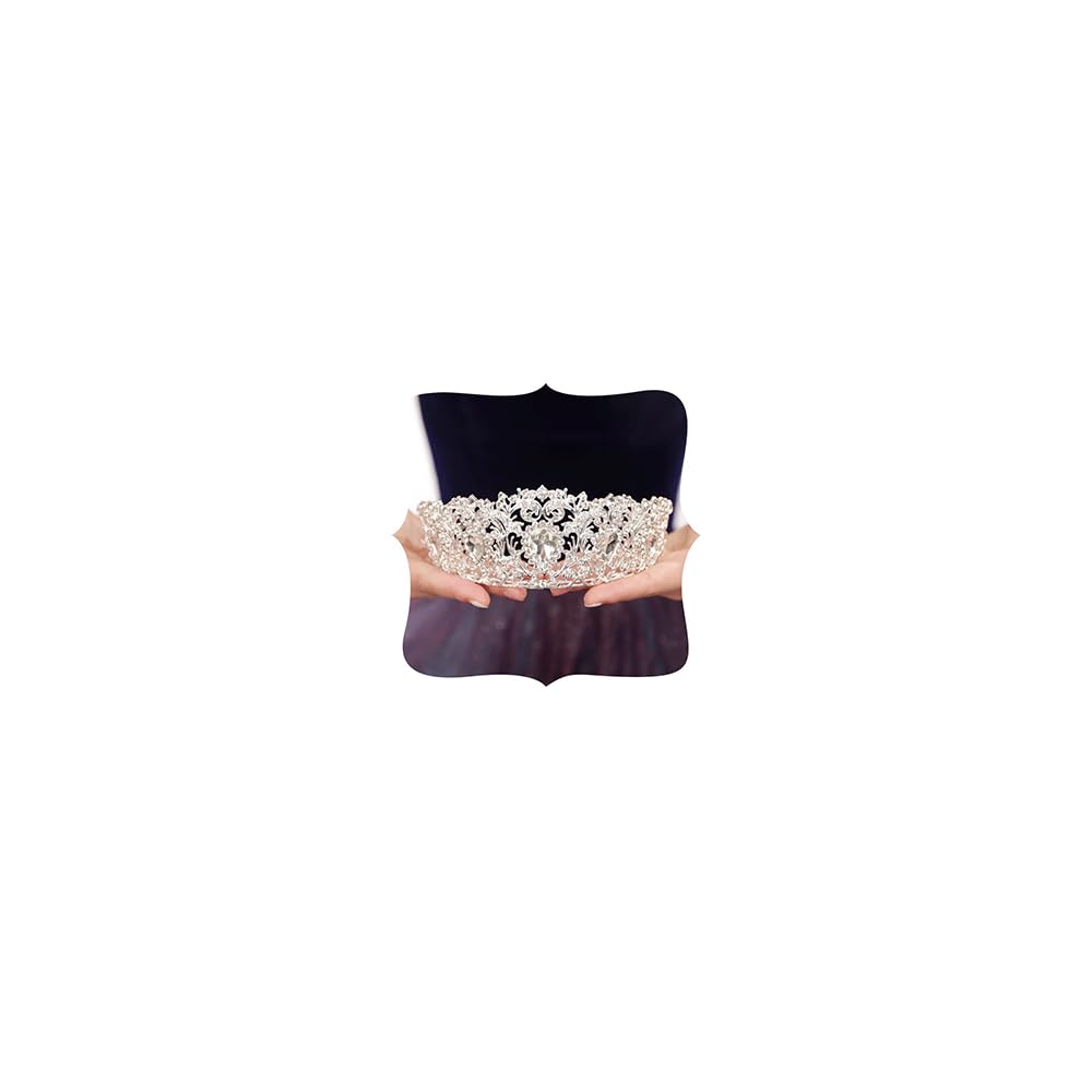 JWICOS Tiaras y coronas vintage para mujeres y niñas, tiara de boda para novia, corona de princesa, accesorios para el cabello para cumpleaños, desfile de graduación (plata)