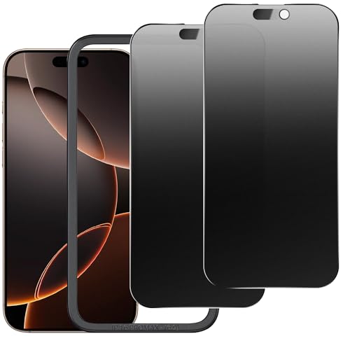 KUARMOR 2 Pack Matte Privacy Screen Protector for iPhone 16 Pro Max 6.9 Anti-Glare Anti-Spy Scratch Resistant Tempered Glass Film Smooth Responsive Touch Anti-Scratch GlassEasy to Install