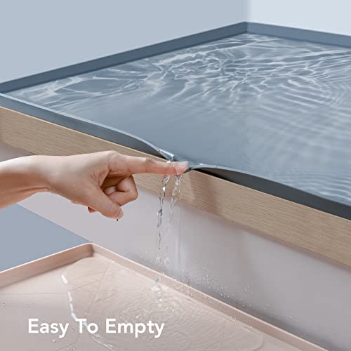 Under Sink Mat, Under Sink Mats For Kitchen Waterproof, 34”X22” Silicone Under Kitchen Sink Liner Mat, Flexible Under Sink Drip Tray For Kitchen Bathroom, Thick Under Sink Rubber Mat With Lip, Grey #TOP2