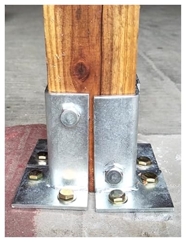 Supports de poteau de clôture réglables et robustes avec ancrage au sol, lot de 4