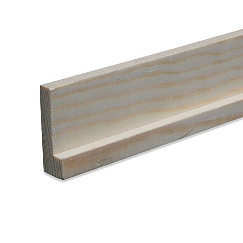 Preisvergleich Produktbild Bilderleiste Falzleiste Abschlussleiste Zierleiste Eckprofil aus unbehandeltem Kiefer-Massivholz 2400 x 14 x 40 mm