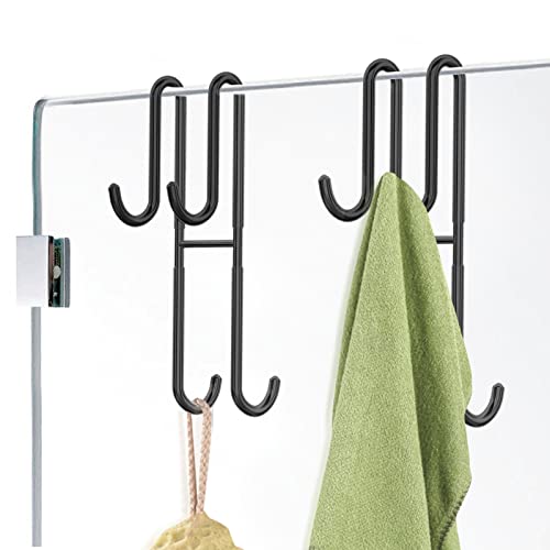 Cerbonny Shower Door Hooks, 2 Pack Double Towel Hooks for ...