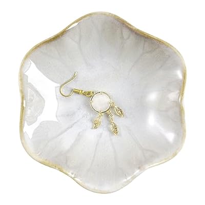 Yymobt Jewelry Dish Tray, Ring Dish Ring Holder Key Bowl for Entry Table, Trinket Dish Key Tray for Entryway, Decorative Tray Small Jewelry Holder Organizer, Ceramic Dish Decorative Bowl
